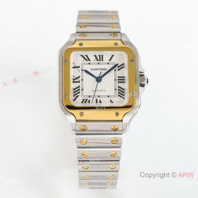 GF Factory Cartier Santos de GF MIYOTA9015 Watch 35.1mm Two Tone Quick-change Strap